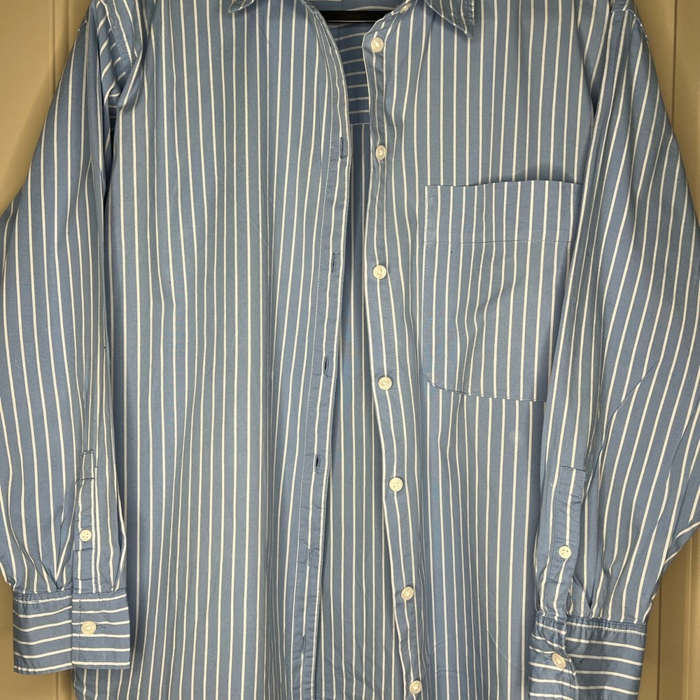 A New Day-Blue Striped Button-Down Shirt